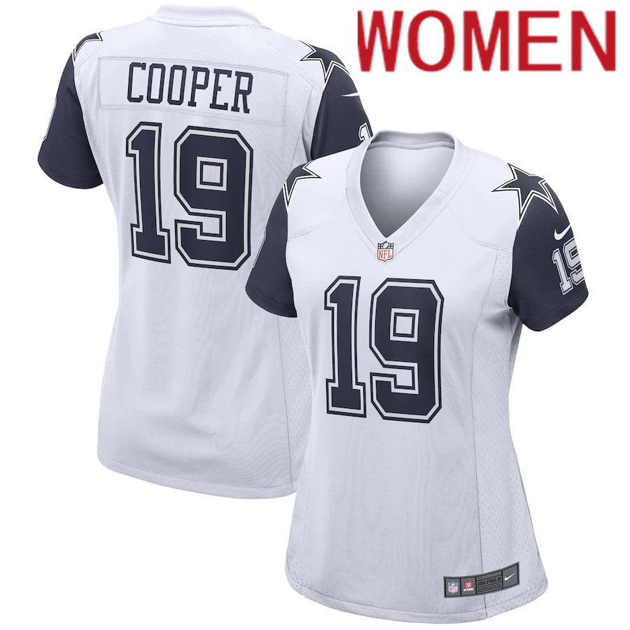Women Dallas Cowboys 19 Amari Cooper Nike White Alternate Game NFL Jersey